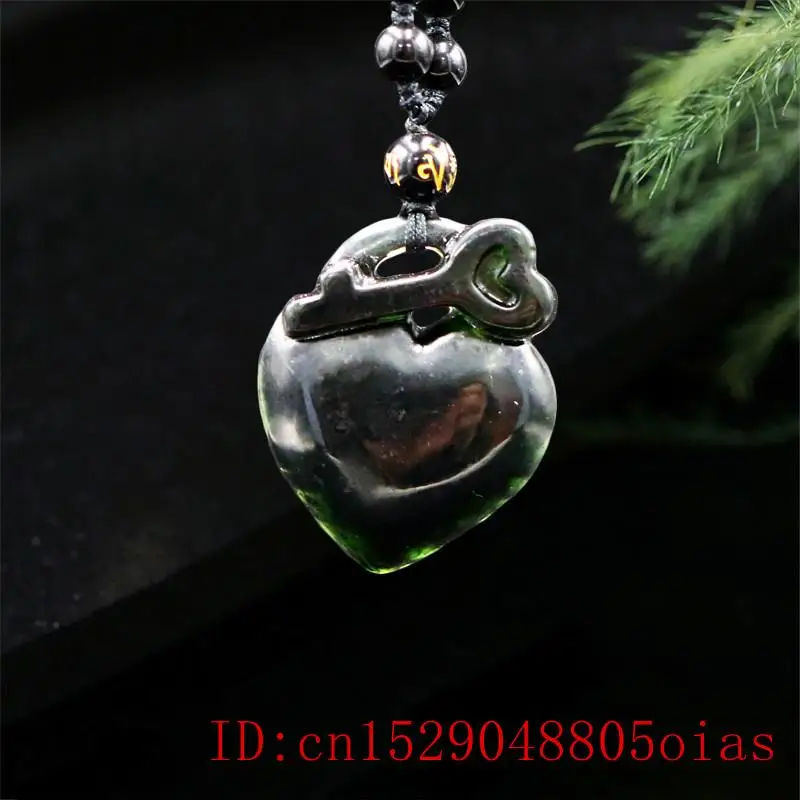 Нефритовое сердце кулон ожерелье китайская мода резной Шарм Амулет подарки