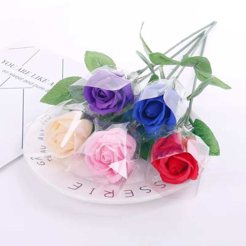 Цветочная Роза для мыла искусственный цветок букет разноцветных роз свадебное