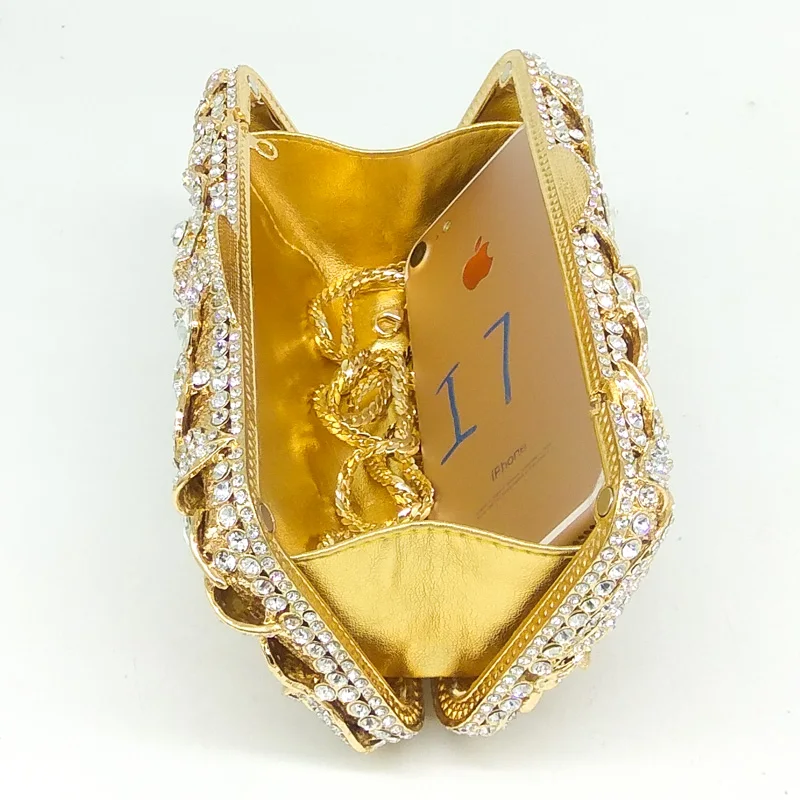 Женский клатч с кристаллами в металлической коробке для свадьбы|party clutch|rhinestone
