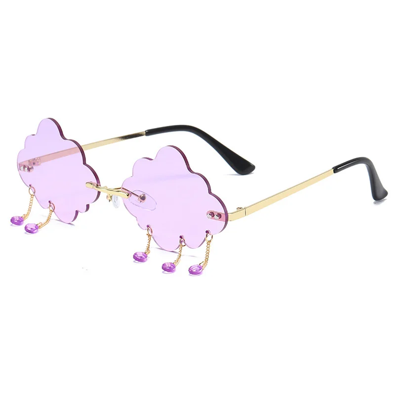 

2021 Women Sunglasses Personalized Rimless Sunglasses for Women Vintage Retro Glasses Female Unisex Steampunk Cloud Style