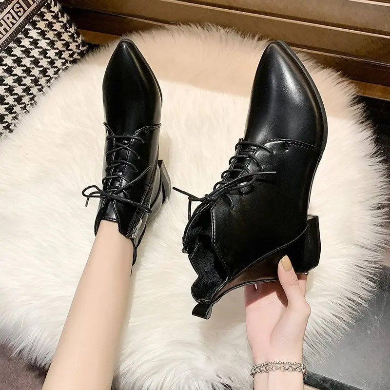 

Женские ботинки Martin осень-зима 2021 новые ботинки на низком каблуке в британском стиле на шнуровке с бархатной подкладкой короткие ботинки