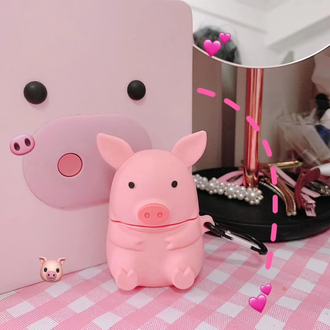Милый 3D мультфильм анти-осень розовый вспыхивающий Свинья Силиконовый наушник чехол для Apple AirPods 1/2 беспроводной bluetooth чехол для гарнитуры