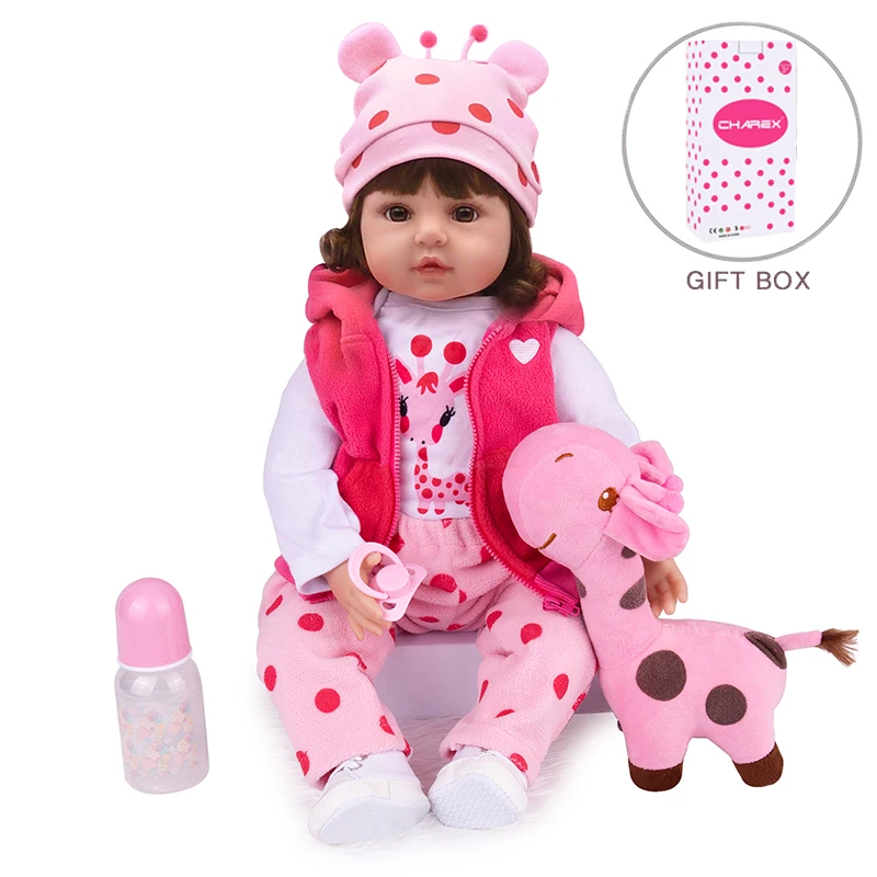 

Bebe Reborn Baby Dolls 47cm Alive Menina De Surprise Toddler With Giraffe Realistic Boneca Toy Kids Birthday Gifts Fast Shipping