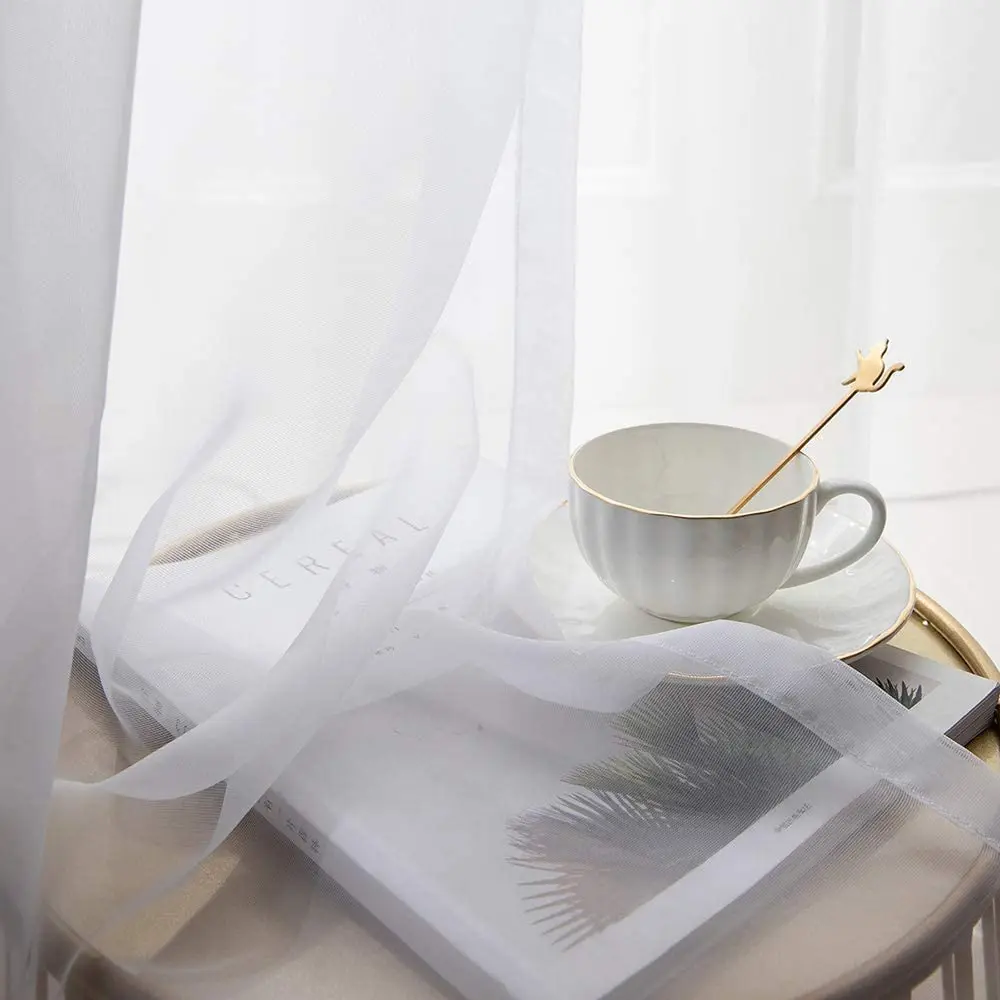 Window Curtains Double-Layer Yarn Tulle cortina Overlay Hollow-Out Stars Drapes Fairy Living Room Bedroom D20 | Дом и сад