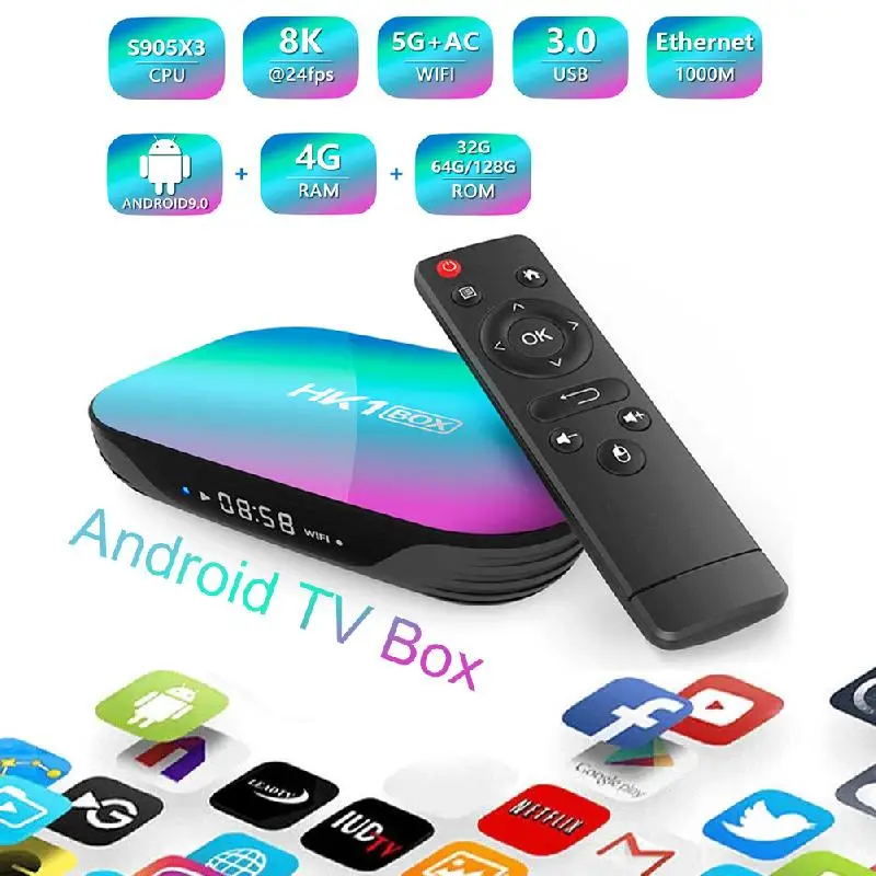 Смарт-Android9.0 TV Box 4 Гб Оперативная память 64 оперативной памяти 32 встроенной 8K 2 4G 5G