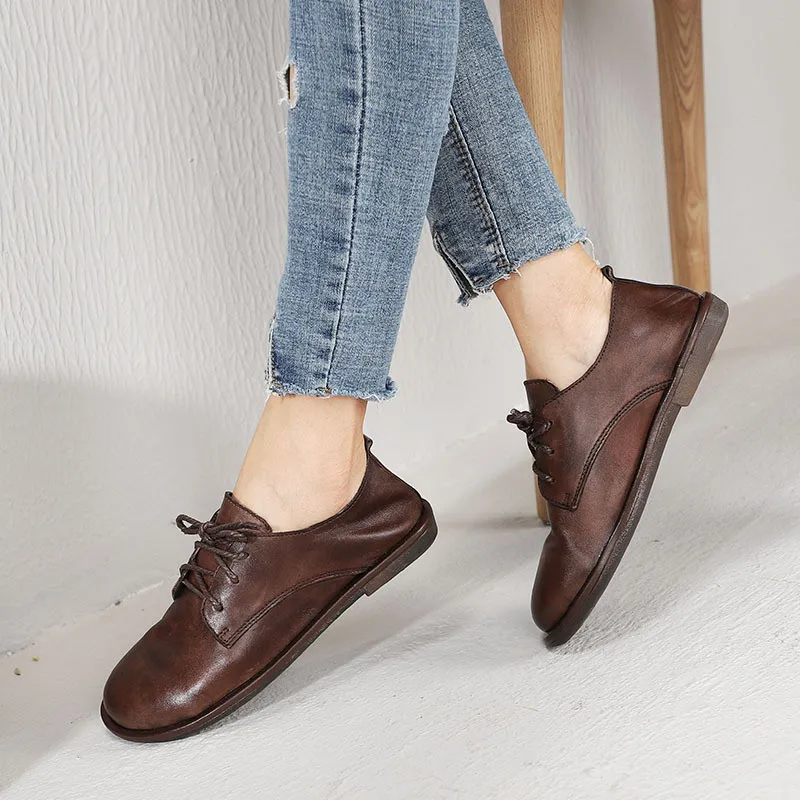 Женские кроссовки из натуральной бычьей кожи повседневная Винтажная обувь на