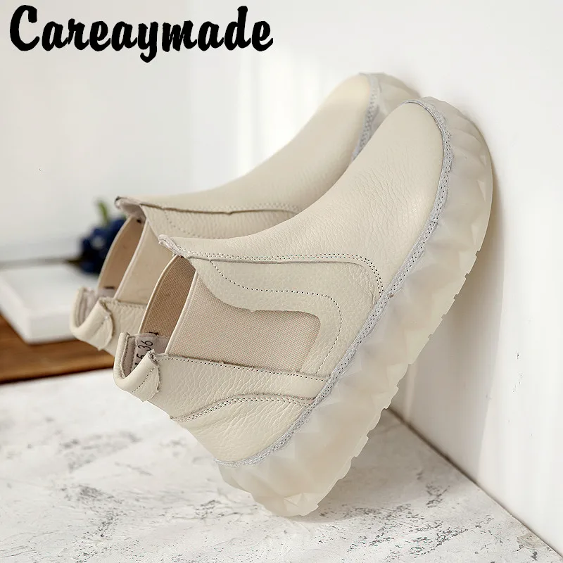 Careaymade-literature Art Style Thick Soled Jelly Shoes College Style Short Boots Small White Shoes Casual Boots Women's Boots