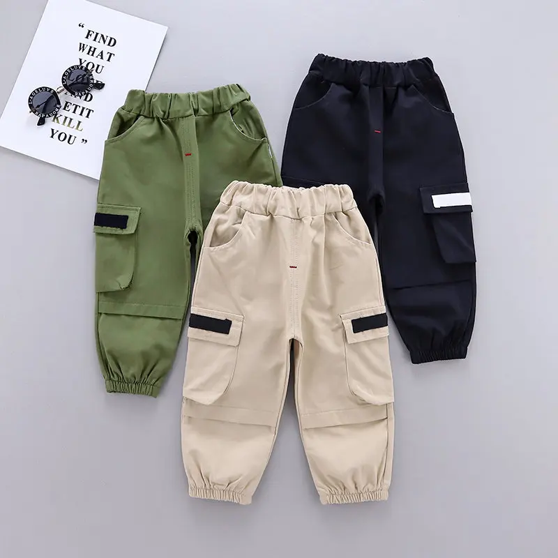 

2022 New Spring Autumn Baby Clothes Children Boys Girls Pocket LONG Pants Toddler Casual Clothing Infant Cotton Kids Tracksuits
