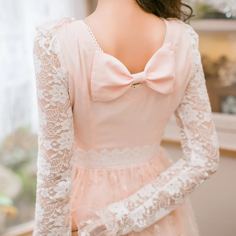 Женская одежда яркого дождя тонкое кружевное платье с рукавом-бабочкой