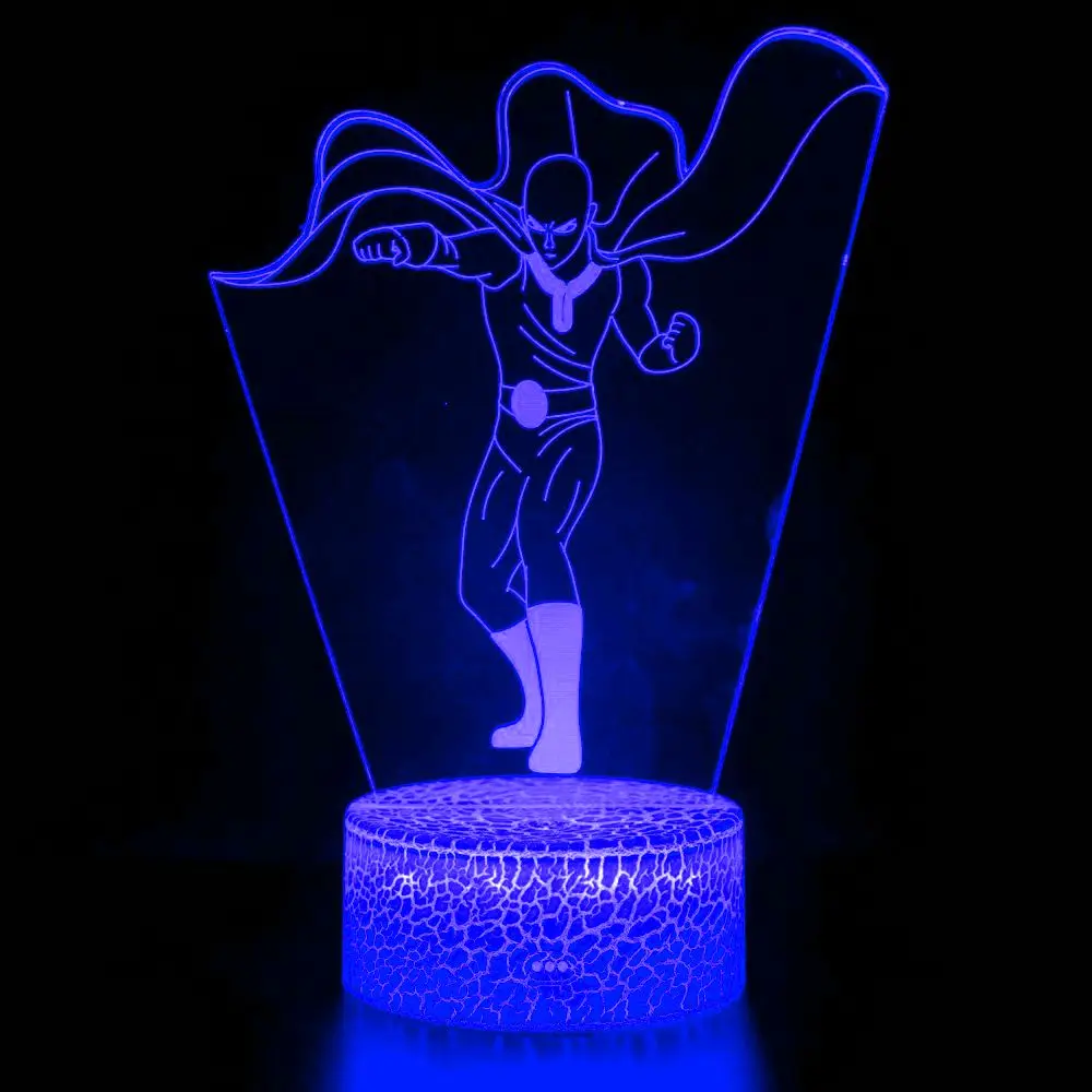 

One Punch Man Saitama Figure Led usb Night Light Lamp for Home Decoration Nightlight Cool Manga Store Decor Ideas Table 3d Light