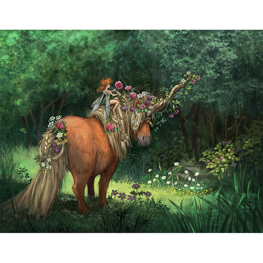 Набор для алмазной мозаики Elf Horse 5D творчества сделай сам с круглой дрелью