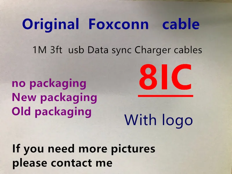 

100 шт./оптовая продажа 2 м/3 фута 8ic E75 чип Синхронизация данных USB зарядный кабель для Foxconn с новой упаковочной коробкой