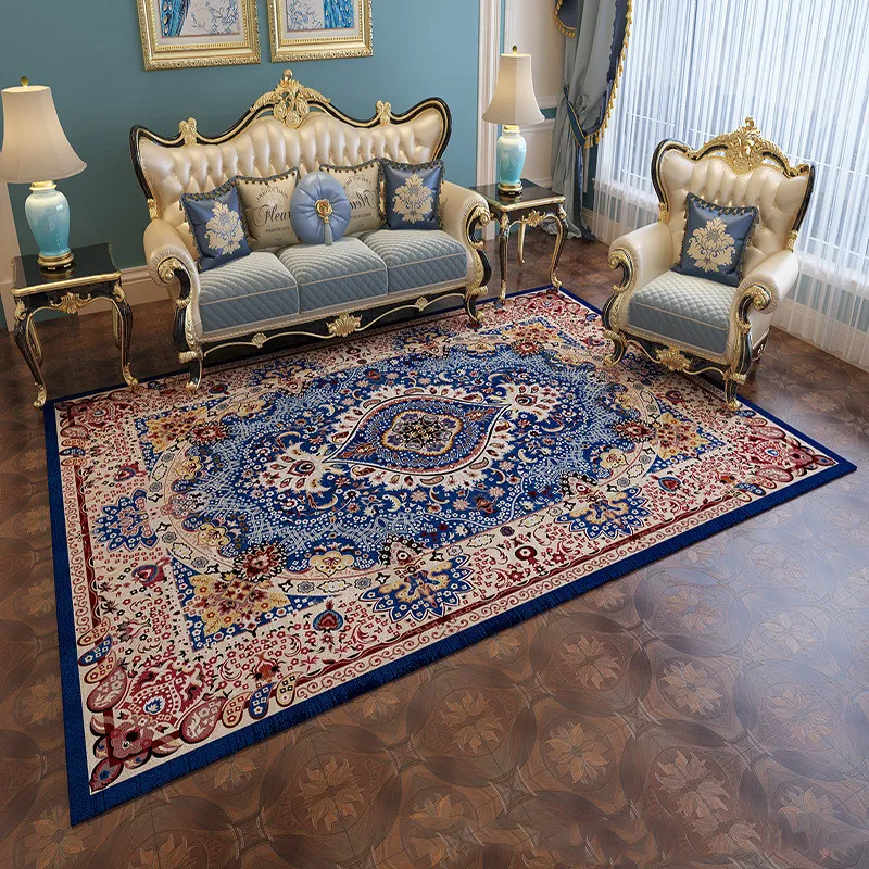 

Blue Persian Style Rug Thick Carpet For Living Room 160x230 Area Rug Turkish Printed Carpet Bedroom Room Floor Mat Ethnic Carpet