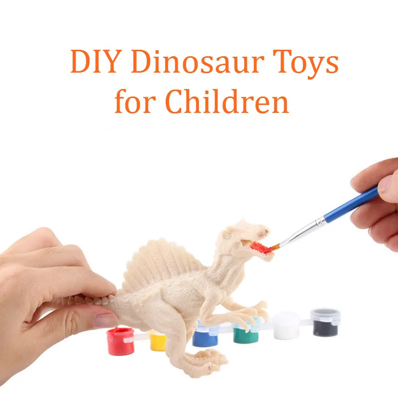 Children DIY toys Dinosaur Shape Doodle Enamel Painted Dolls Do Not Fall Bad Graffiti Painting for birthday gifts | Игрушки и хобби