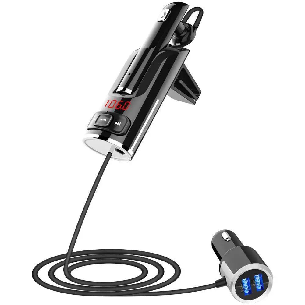 Автомобильная Bluetooth гарнитура FM передатчик 5 0 быстрое зарядное устройство