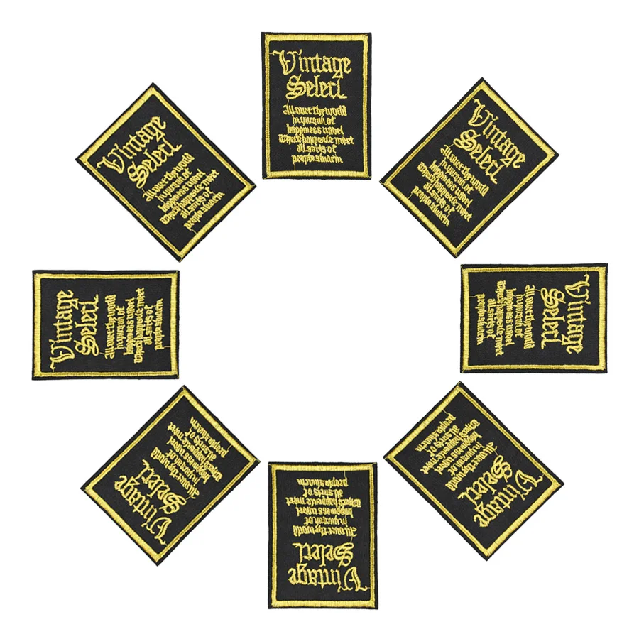 Золотые вышитые нашивки для одежды аппликация текста патчи утюга Швейные