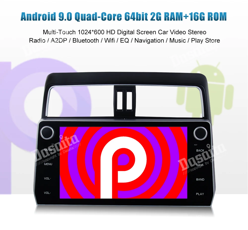 10," HD ips экран автомобиля 2 din радио Android 9,0 для Toyota Prado gps навигация 1080P зеркало для видео-link USB AUX wifi