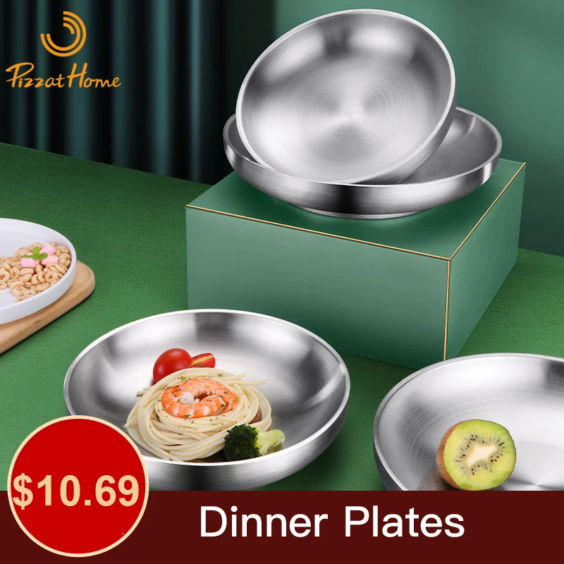 Круглая десертная тарелка из нержавеющей стали для приготовления салата|Блюдца