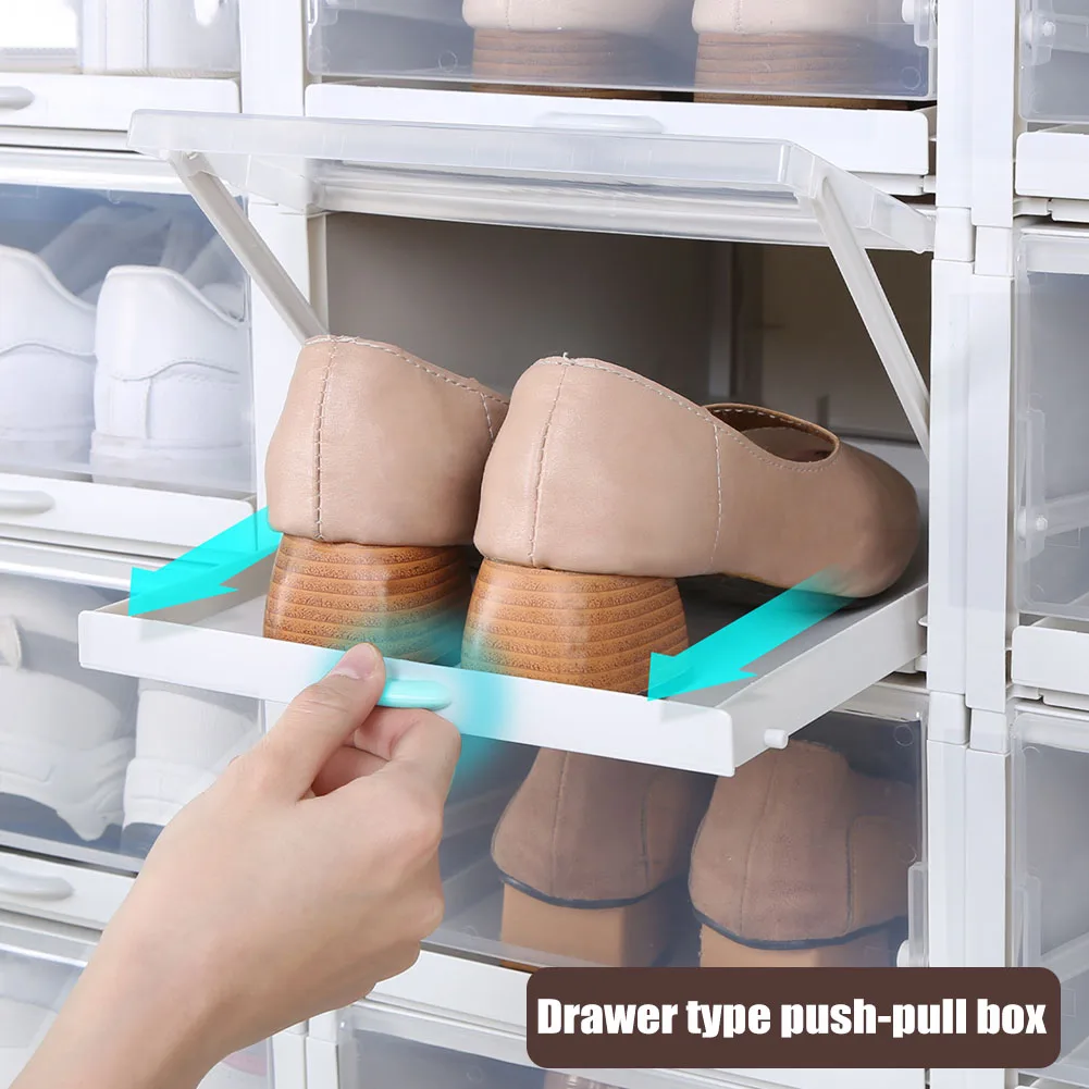 

3 Pack/Set Stackable Storage Shoe Box Clear Plastic Shoes Containers Cases --M25