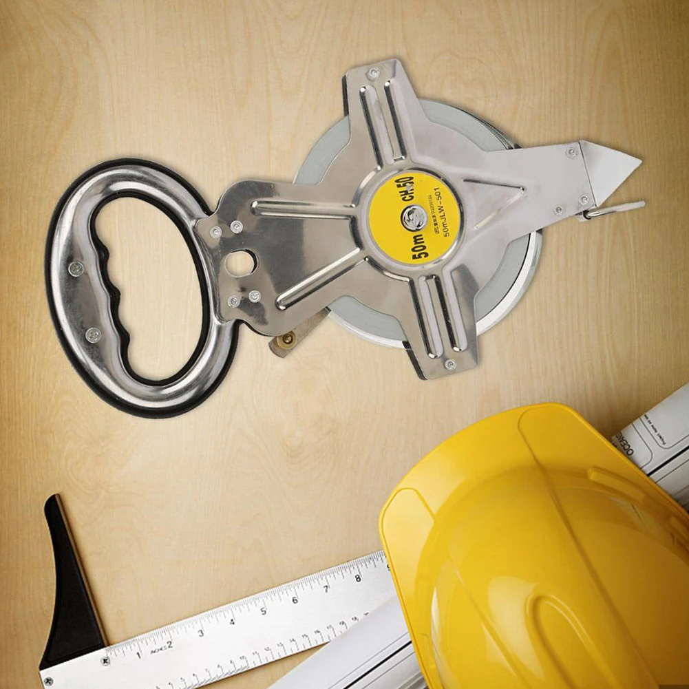 

Measuring Tools Stainless Steel Retractable Ruler Tape Measure 50m Open Reel Portable Gauging Tools Keyring Pull Ruler