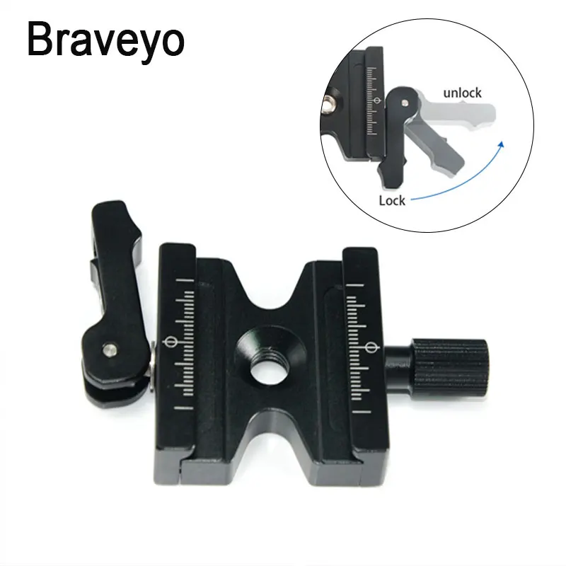 

Quick Release Plate Clamp Double Lock Holder For Dslr Camera Tripod Monopod Portable Stable Shooting Accessories Arca Standard