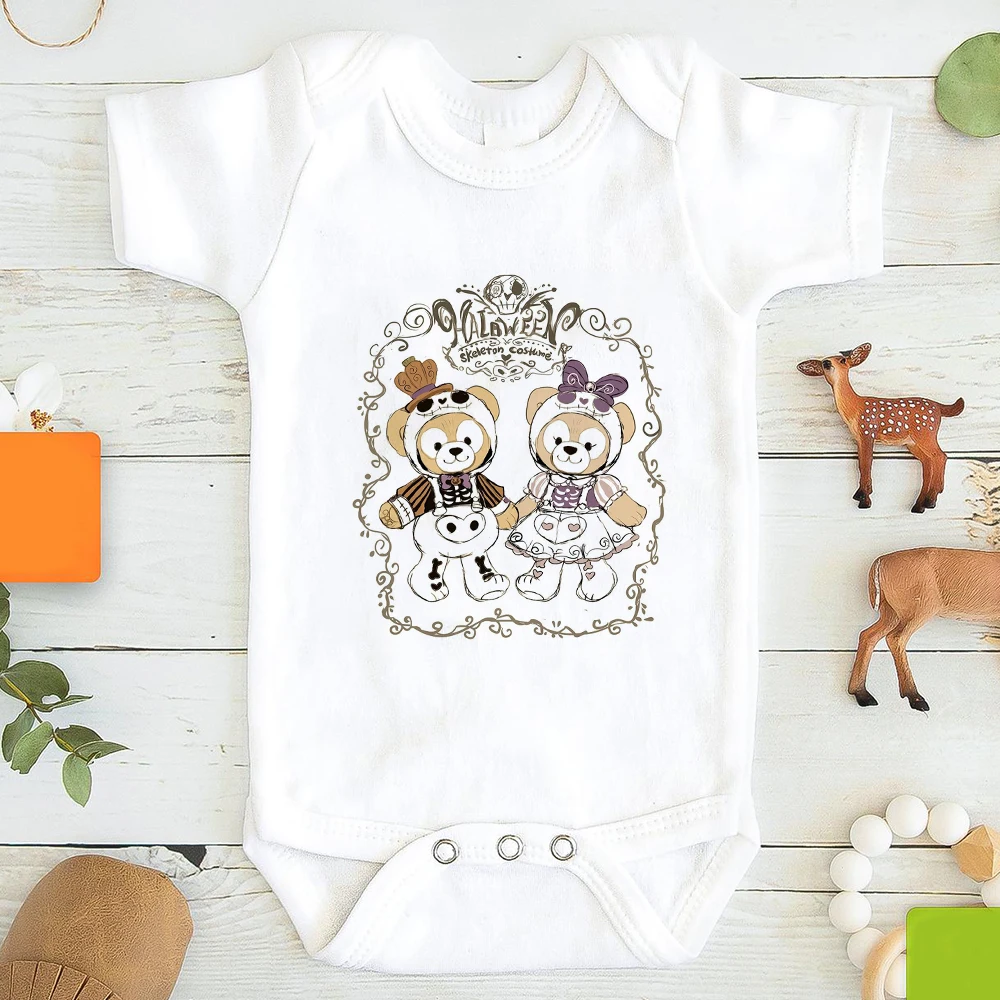Модные летние топы костюм скелета на Хэллоуин комбинезон для новорожденных Duffy