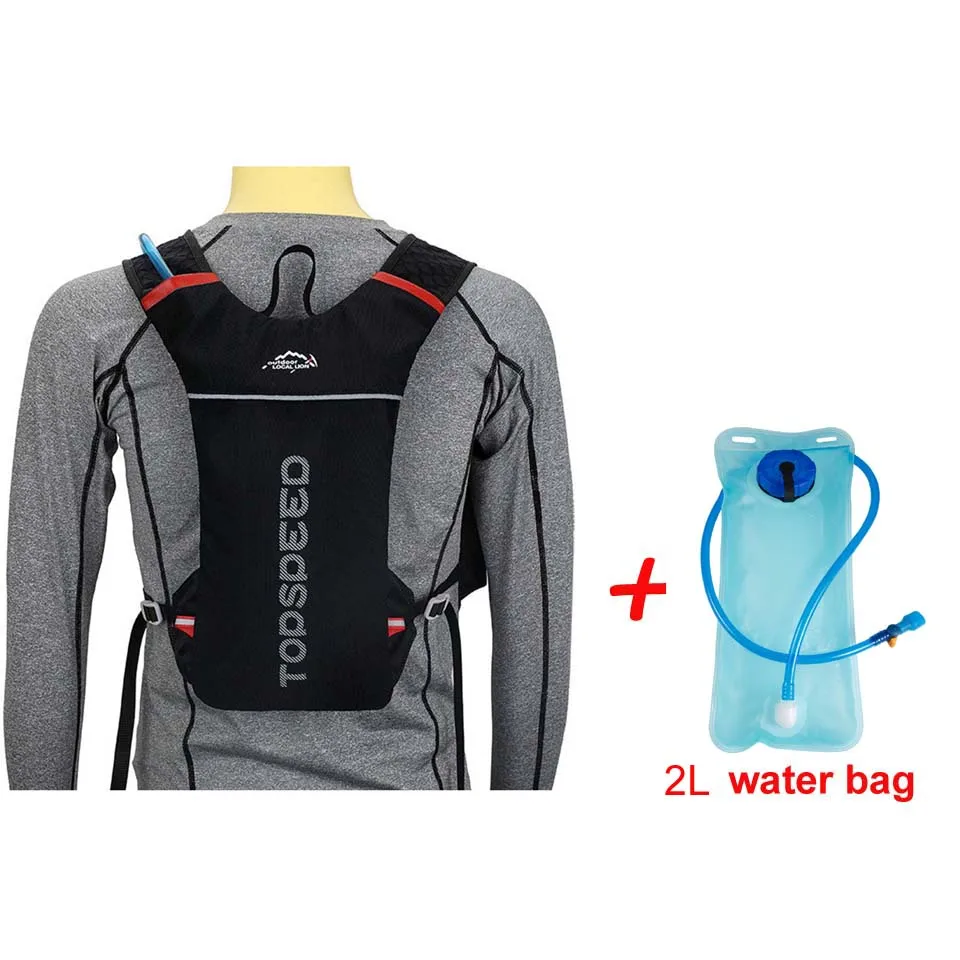 Black with Water bag Местная Сумка для бега льва, рюкзак для бега на велосипеде, рюкзак для велоспорта 2L, мужская спортивная сумка, водонепроницаемый рюкзак для езды на велосипеде - Цвет: Black with Water bag