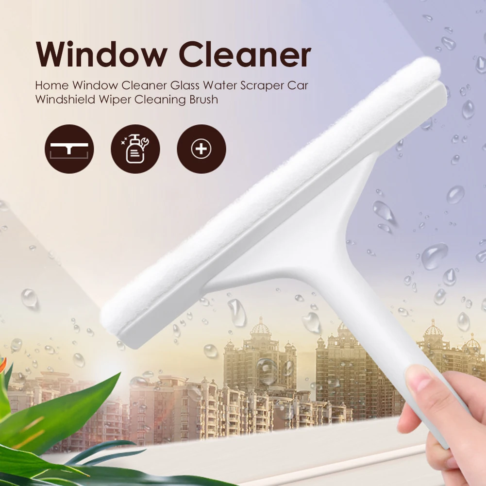 Practical Window Scrubber Wiper Scraper Cleaner Water Car Glass Cleaning Brush for Household Living Room Windows | Дом и сад