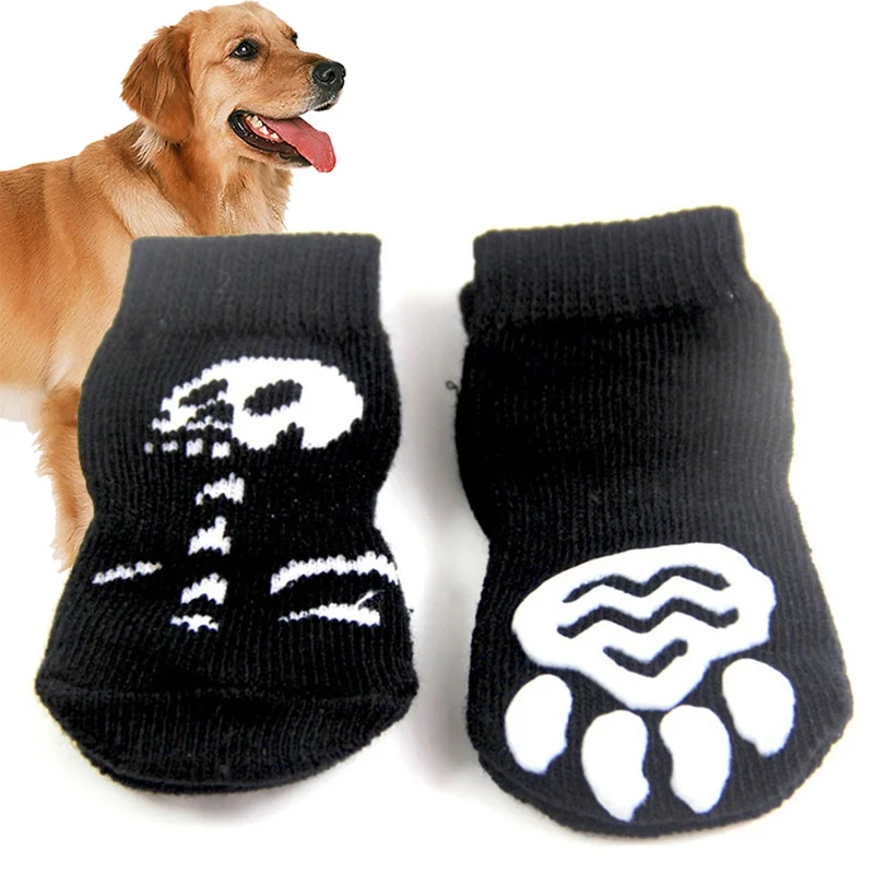4 шт. милые носки для собак зимние принадлежности животных теплая обувь