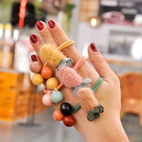 120pcslot diy simple multi plush radish hair band double deck bowknot rubber band hair styling tools accessories ha1731