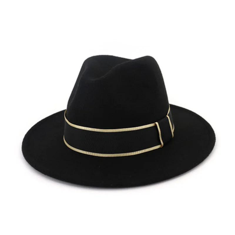 

Women Hats Wide Birm Ribbon Band Fedora Hats Winter Black Khaki Formal Vintage Dress Wedding Winter Women Hat Sombreros De Mujer