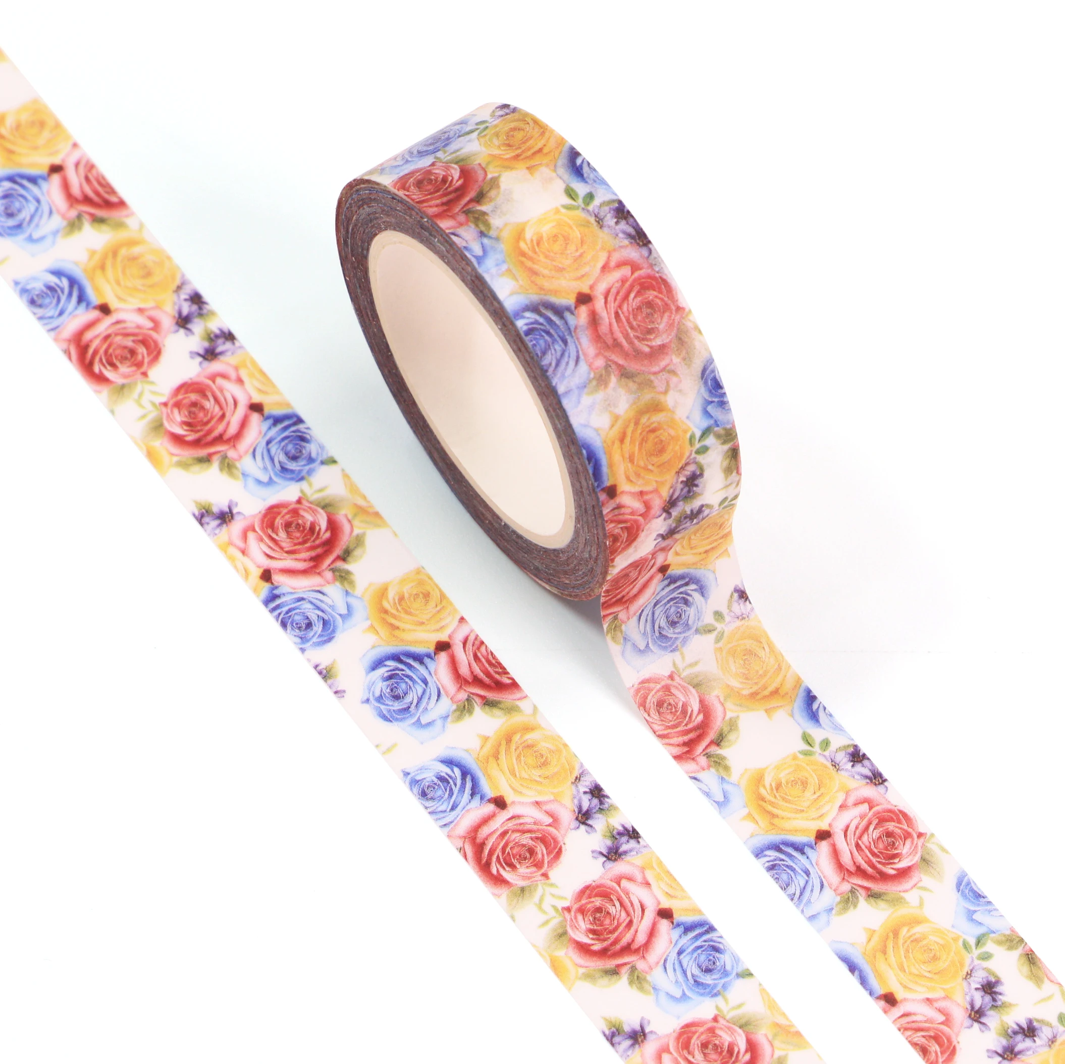 

NEW 10pcs/Lot Decorative Red Yellow Blue Rose Flowers Washi Tapes DIY Craft Scrapbooking Planner Masking Tape Kawaii Stationery