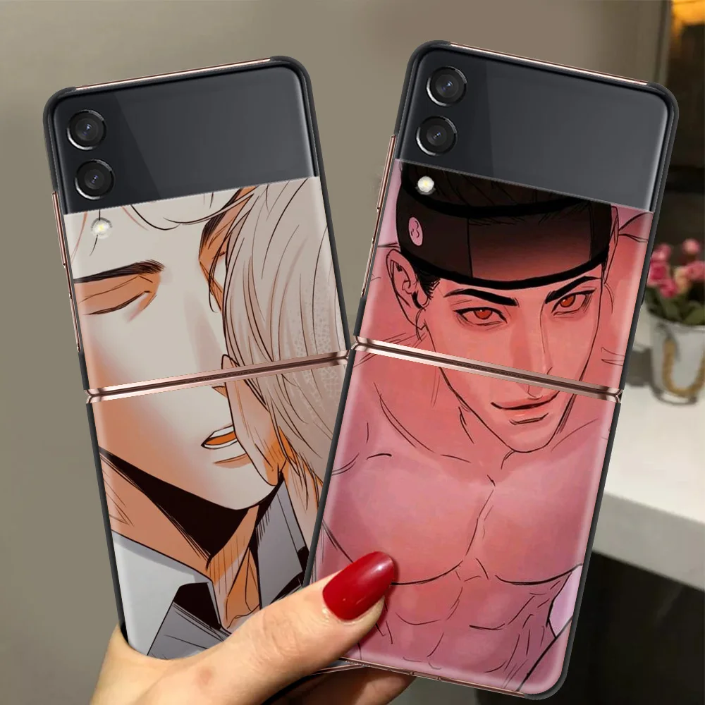 

Gay Man Comics Hard PC Phone Case For Samsung Galaxy Z Flip 6.7 Inch Black ShockProof Cover for Samsung Z Flip 3 5G Shell Coque