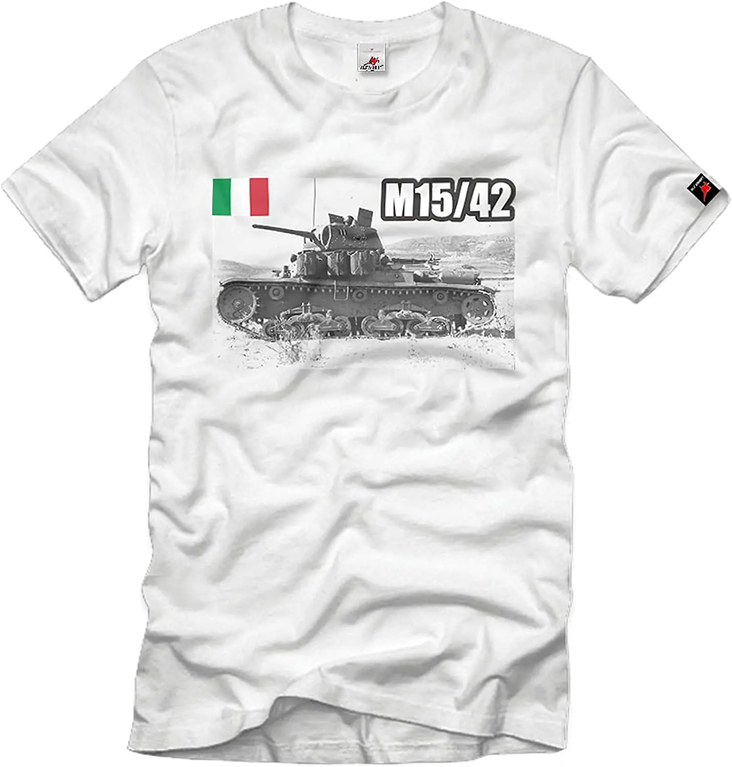 

Italy WWII M15-42 Medium Tank Panzer Men T Shirt 100% Cotton Short Four Seasons Men Clothing Size S-3XL