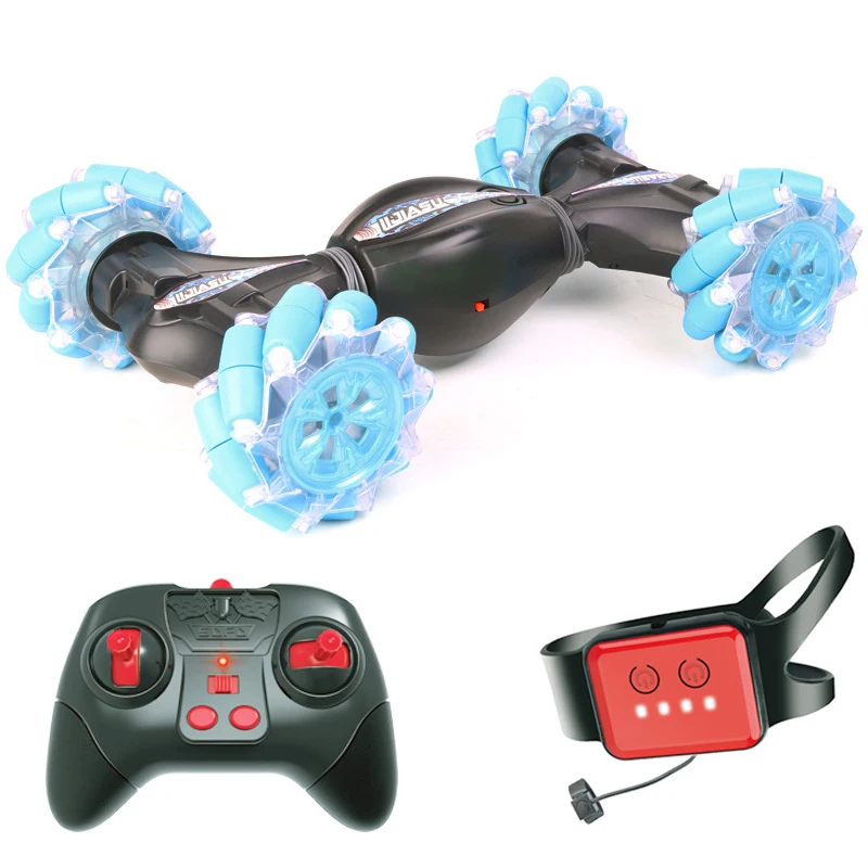 

4wd Rc Stunt Car Watch Gesture Control Deformable Electric Remote Control Car With Led Light Vehicles Drift Car Kid Children Toy