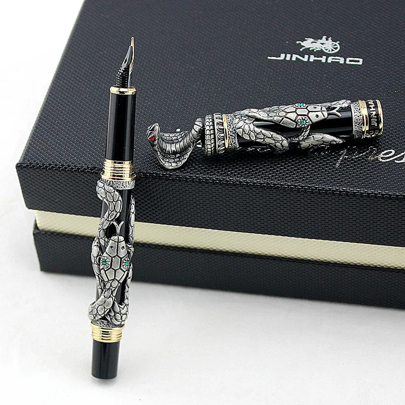 Jinhao двойной дракон/змея винтажная Роскошная перьевая ручка/держатель для ручки