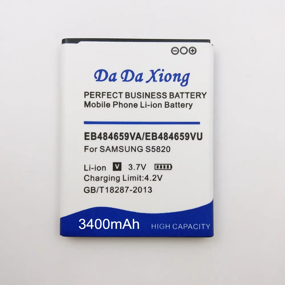 Аккумулятор 3400 мАч EB484659VA EB484659VU для Samsung Galaxy S5820 I8150 W689 S5690 T759 I8350 S8600 M930 I110 R730 I677 |