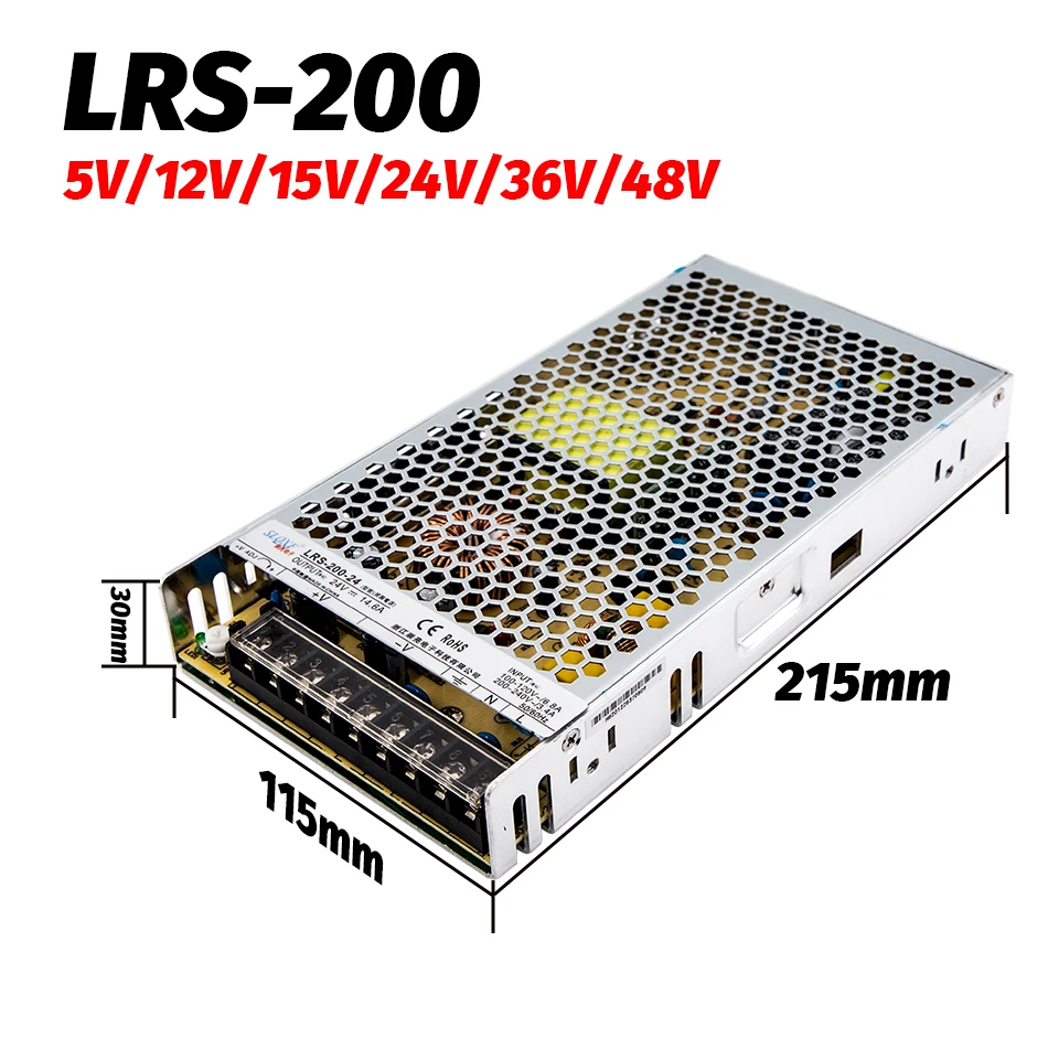 única LRS-15 oh 50 75 100 150 200 w 5v 12v 15v 24v 36v 48v