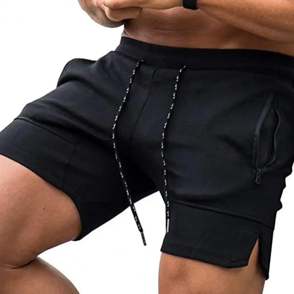 

Sport Shorts Quick Drying Fitness Workout Sweatpants Shorts Zipper Pockets Closure Men Mid Rise Sport Shorts for Jogging Shorts