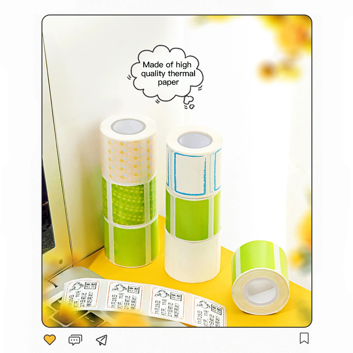

Niimbot Name Label Paper Waterproof Tear Resistant Colorful Cartoon Thermal Printing Paper Roll Price Size for B11/B21/B3S