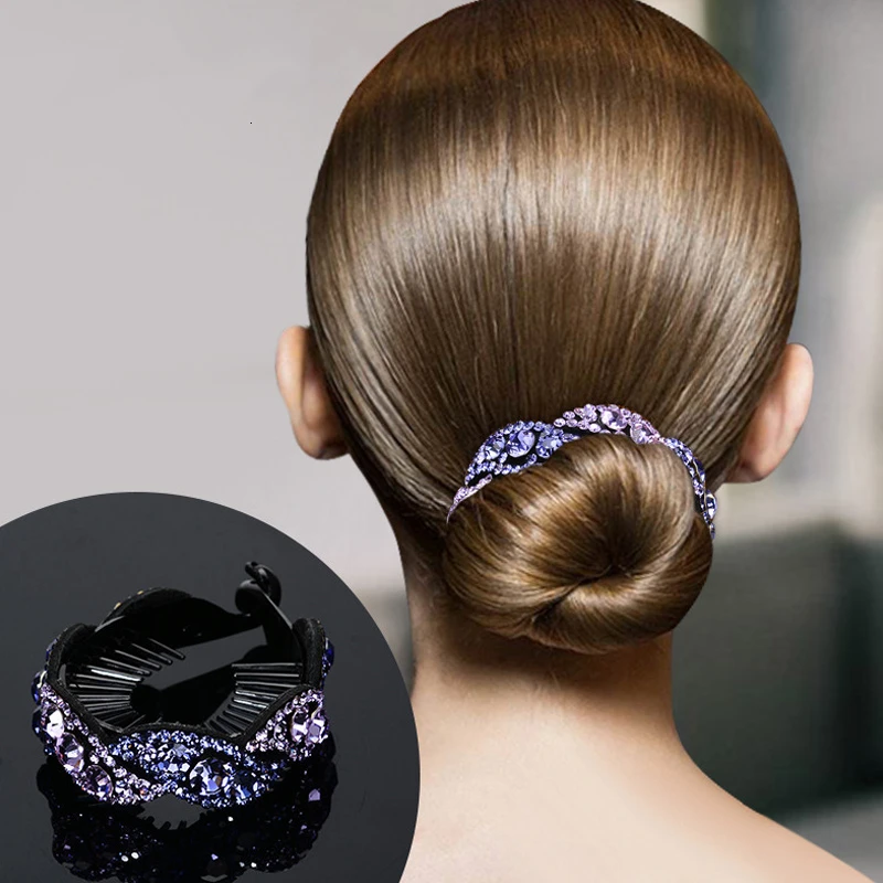 

Fashion Glitter Hair Claws Rhinestone Women Meatball Ball Head Bud Ball Buckle Hair Accessories Crystal Hair Styling Tools