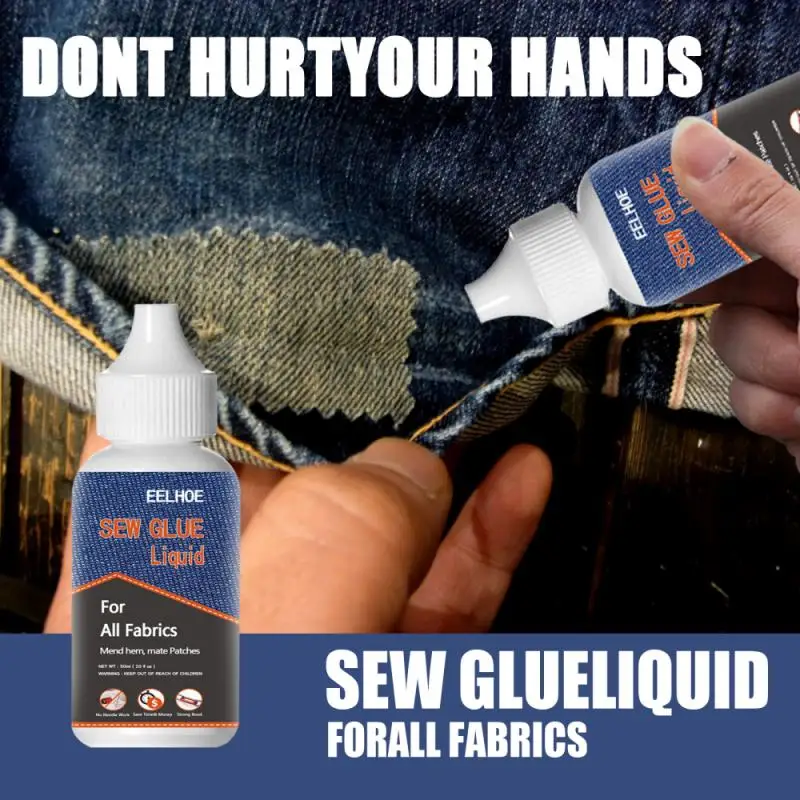 

New 30ml Ultra-stick Sew Glue Liquid Sewing Solution Kit Fast Tack Dry Multifunction Clothing Repair Super Glue Universal TSLM1