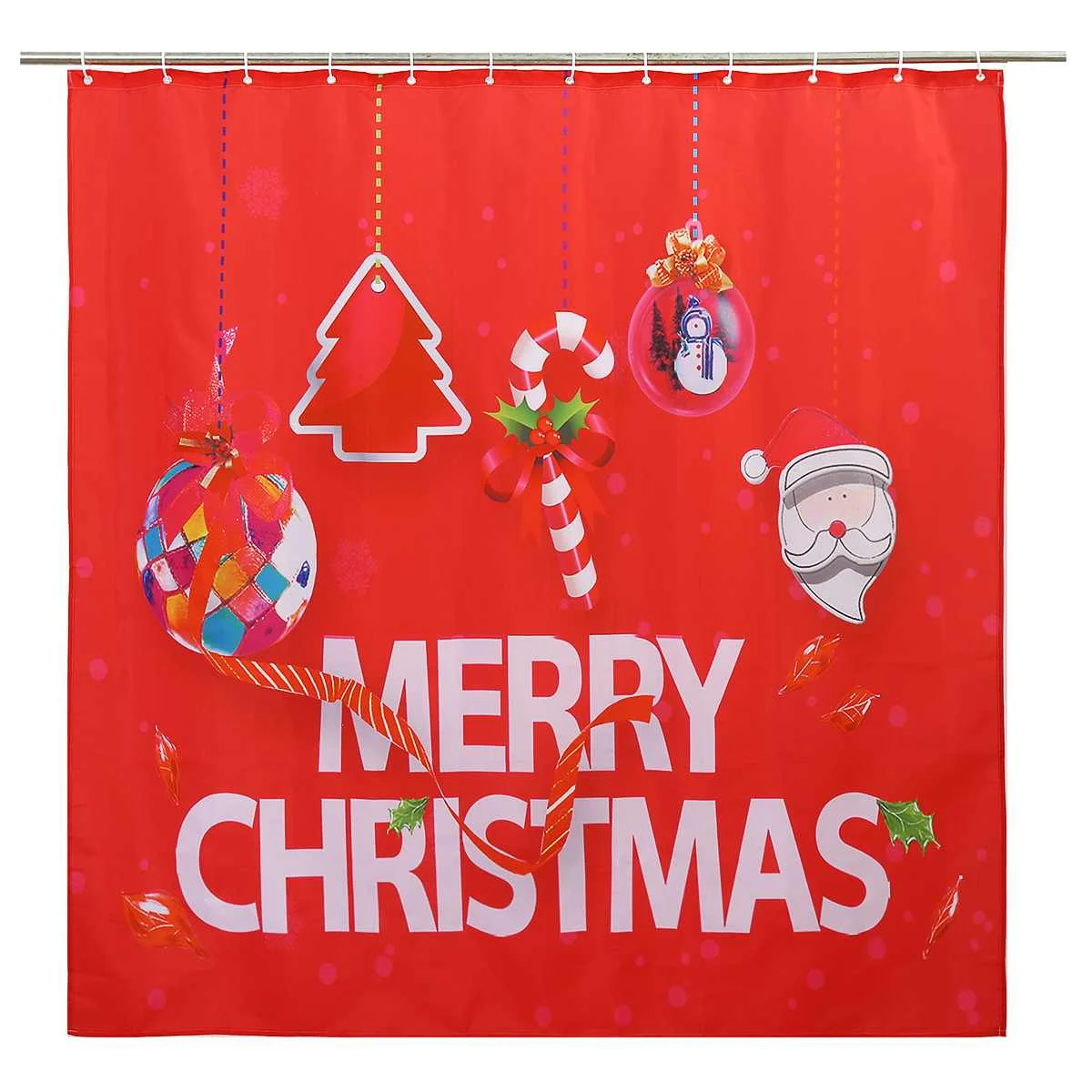 Merry Christmas, водонепроницаемая занавеска для ванной, Рождественский Санта Клаус, коврик для ванной, крышка для унитаза, полиэстер/фланелевая занавеска для душа