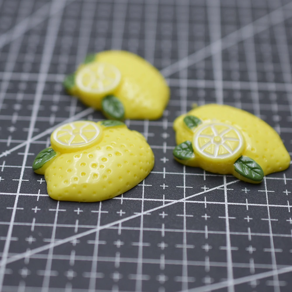 10 шт./лот каучуковая имитация фруктов желтого лимона 26*33 мм декоративные поделки бонсай для дома «сделай сам»