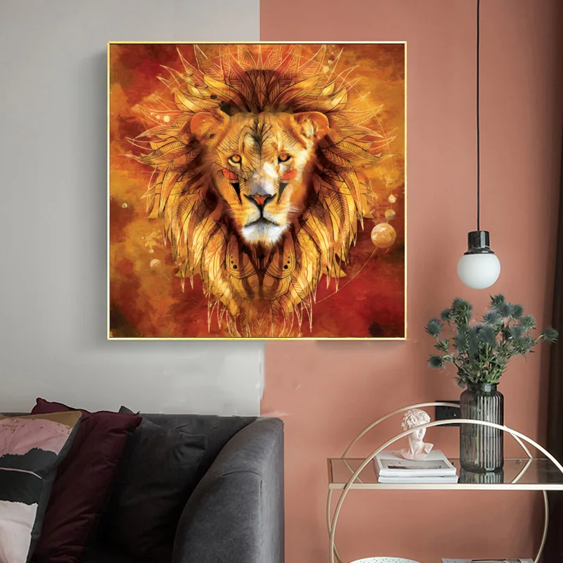 Современные постеры с животными холст картины льва картина украшение на стену