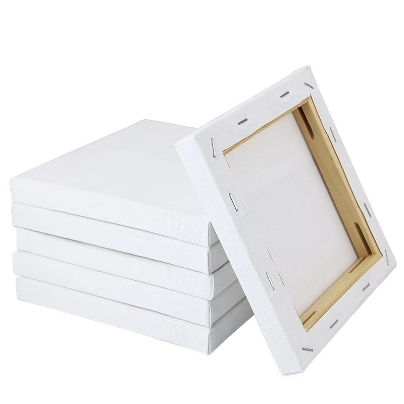 10Pcs/Set 15cm White Blank Art Boards Mini Stretched Artist Canvas Board Acrylic Oil Paint Wood+Cotton for Artwork Painting |
