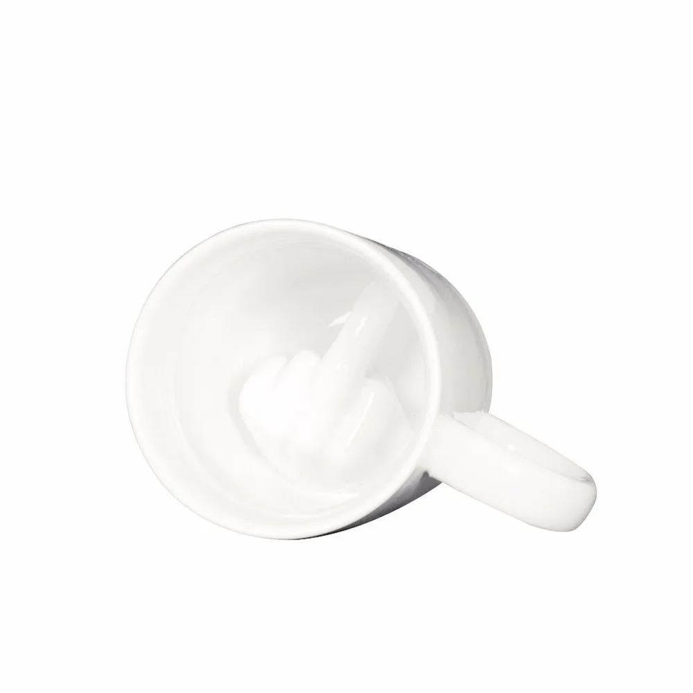 Креативная белая чашка среднего пальца новинка Смешанная для кофе молока
