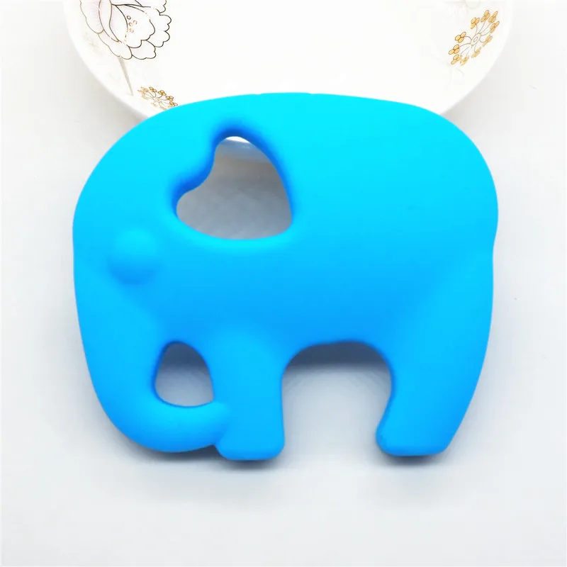 Sky Blue Chengkai 10 шт. силиконовые Слон Прорезыватель зубов для малышей животное против грызунов нового дизайна кулон кольцо для соски зубные кольца для детей сенсорные украшения игрушка - Цвет: Sky Blue