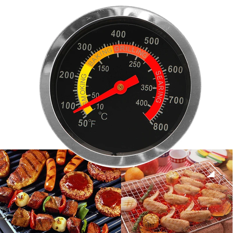 

Stainless Steel Barbecue BBQ Smoker Grill Thermometer Temperature Gauge 10-400℃ Dropshipping
