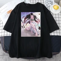 camisetas femininas do anime demon slayer camisetas estampadas estilo japon%c3%aas midouzi gola redonda manga curta camiseta